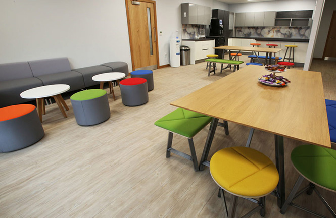 Compusoft office breakout space by Vision Projects