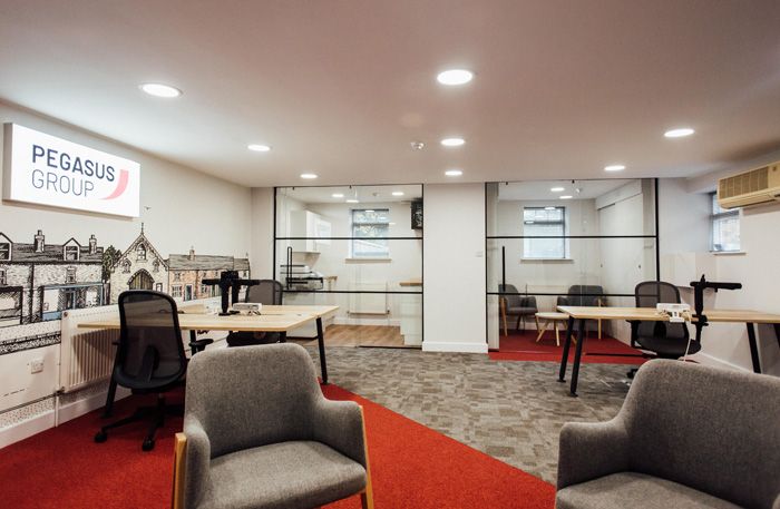 Reception refurbishmentt for Pegasus Group East Midlands by Vision Projects