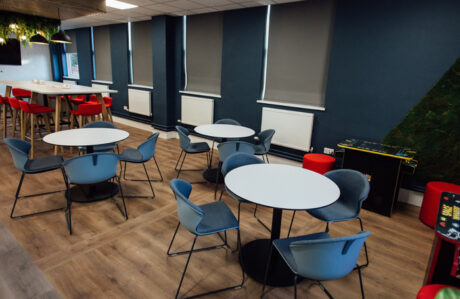 Leicester seating area fit-outs Taylor Hobson by Vision Projects