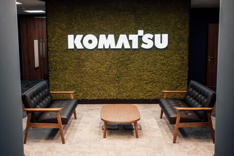 Marubeni-Komatsu Redditch modern corporate reception fitout by Vision Projects