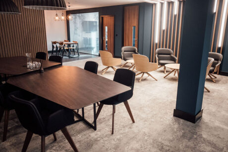 Marubeni Komatsu Redditch refurbished visitor lounge fitout by Vision Projects