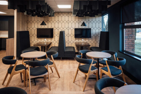 Marubeni-Komatsu Redditch updated visitor lounge fitout by Vision Projects