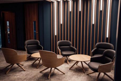 Marubeni-Komatsu Redditch visitor lounge fitout by Vision Projects